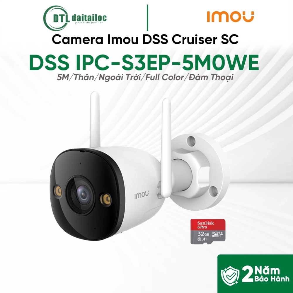 Camera Imou IPC-S3EP-5M0WE 5M Thân Ngoài Trời Full Color Đàm Thoại