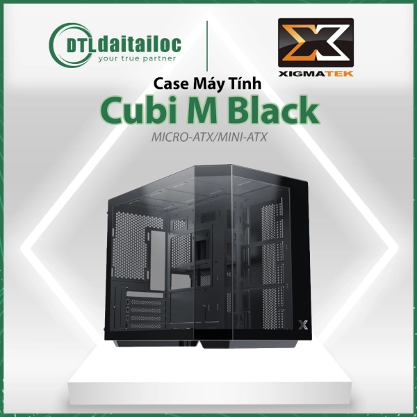 Case Xigmatek Cubi M (Bể Cá, Chưa Fan, M-ATX, Màu Đen) - EN42775