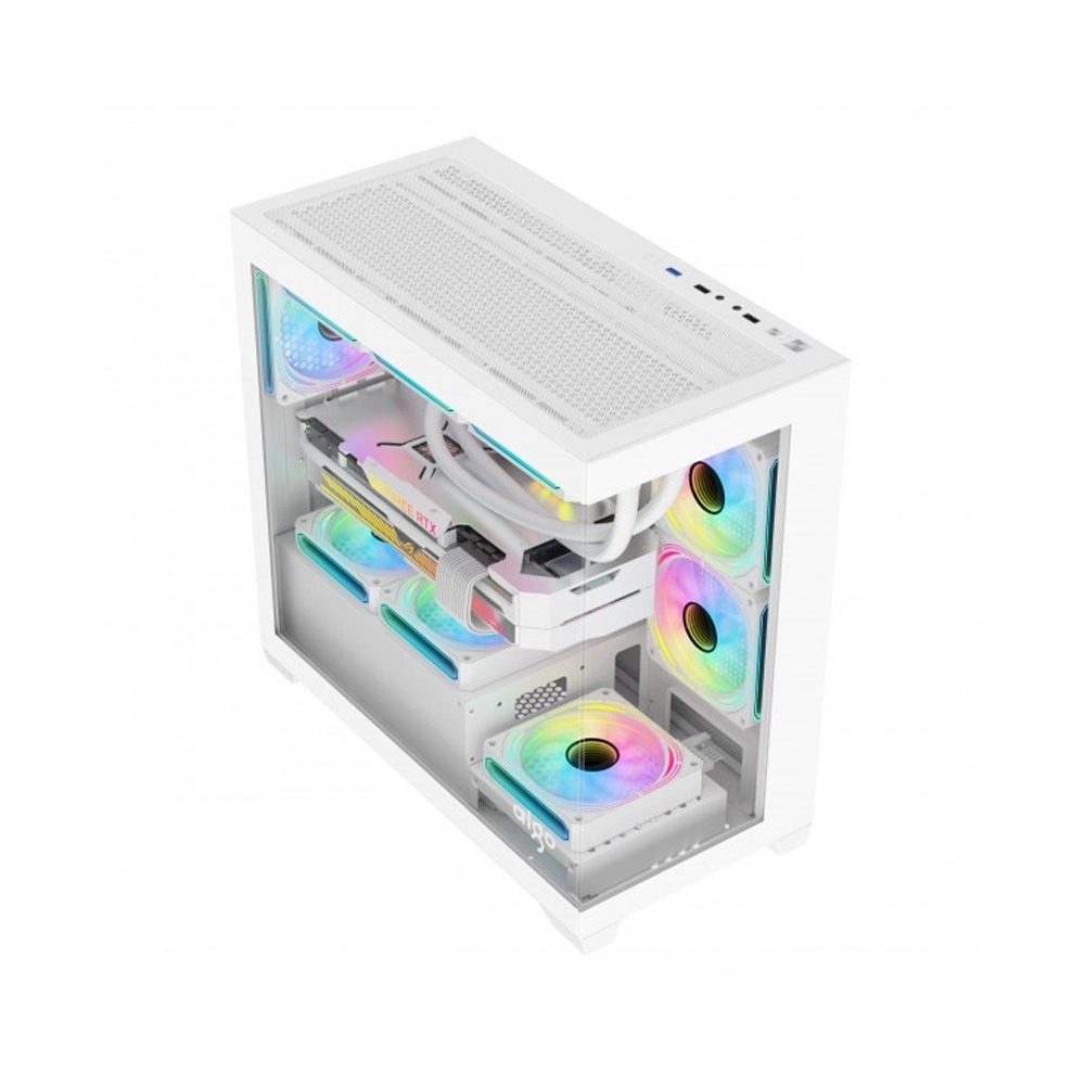 Case Aigo C218M (Bể Cá, Chưa Fan, M-ATX, Màu Đen)