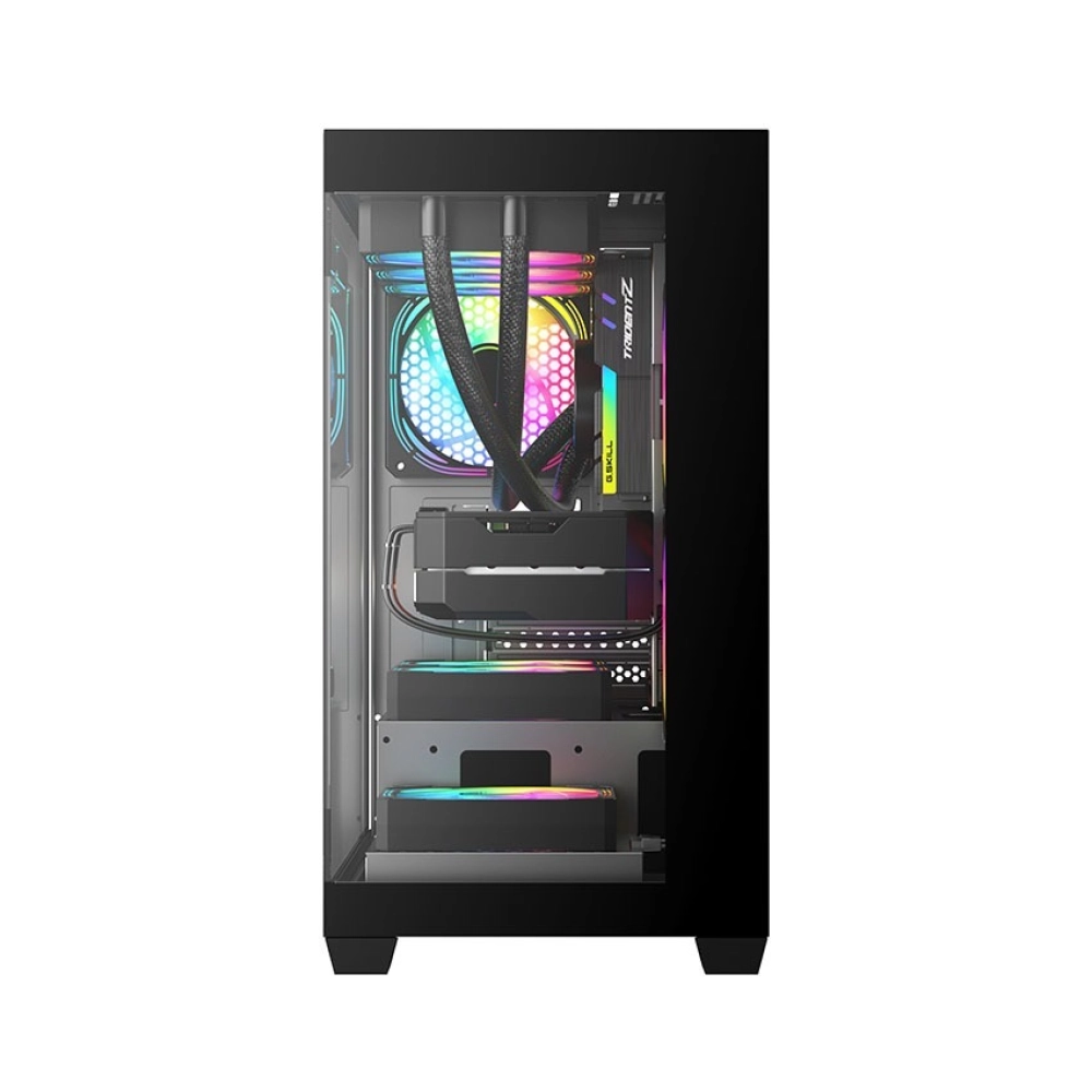 Case Aigo C218M (Bể Cá, Chưa Fan, M-ATX, Màu Đen)