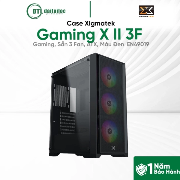 Case Xigmatek Gaming X II 3F (Gaming, Sẵn 3 Fan, ATX, Màu Đen) - EN49019