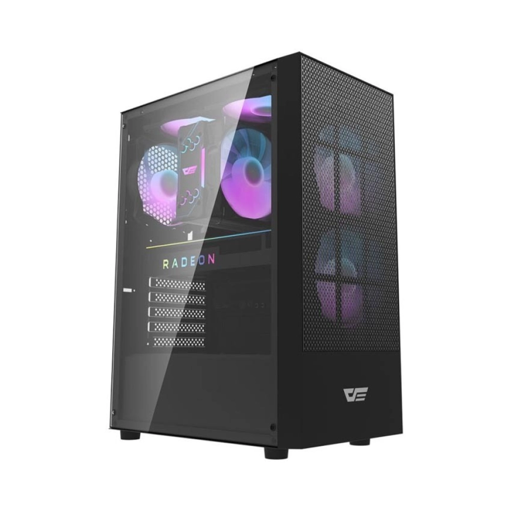 Case Darkflash A290 (Gaming, Sẵn 3 Fan, ATX, Màu Đen)