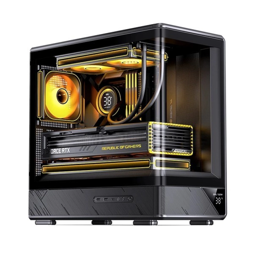 Case Jonsbo D200 (Bể Cá, Chưa Fan, M-ATX, Màu Đen)