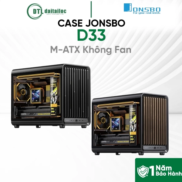 Case Jonsbo D33 (Mini, Chưa Fan, M-ATX, Màu Đen)