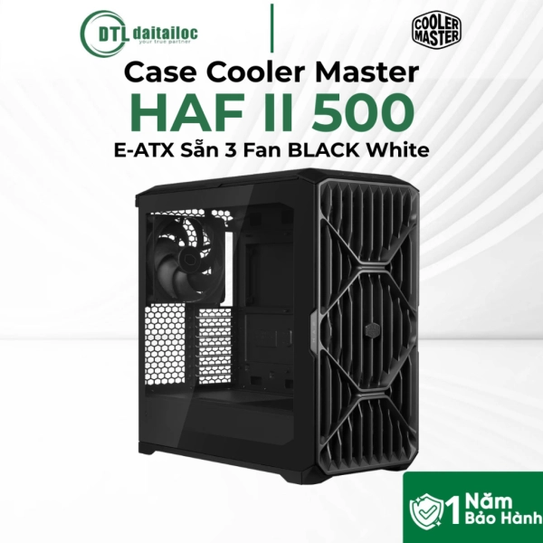 Case Cooler Master HAF II 500 (Gaming, Sẵn 3 Fan, E-ATX, Màu Đen)