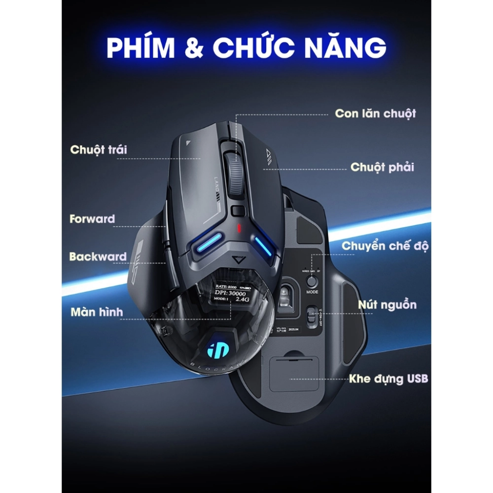 Chuột không dây gaming INPHIC IN9 ULTRA 