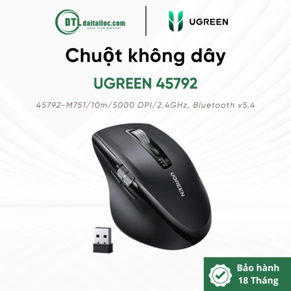Chuột không dây Bluetooth v5.4 hỗ trợ 5000DPI Ugreen 45792