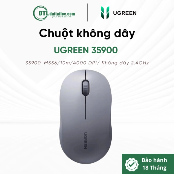 Chuột Không Dây Silent Màu Xám (M556) Ugreen 35900