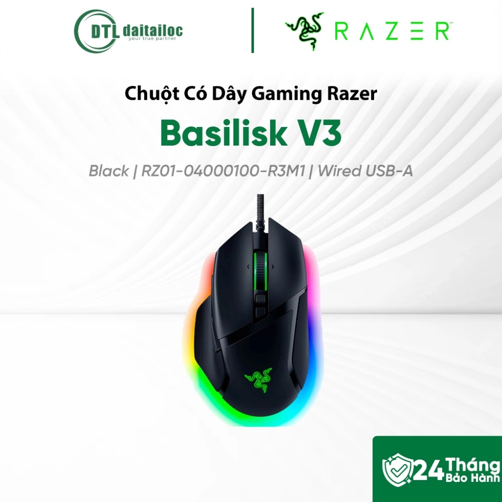 Chuột có dây gaming Razer Basilisk V3 Black RZ01 04000100 R3M1