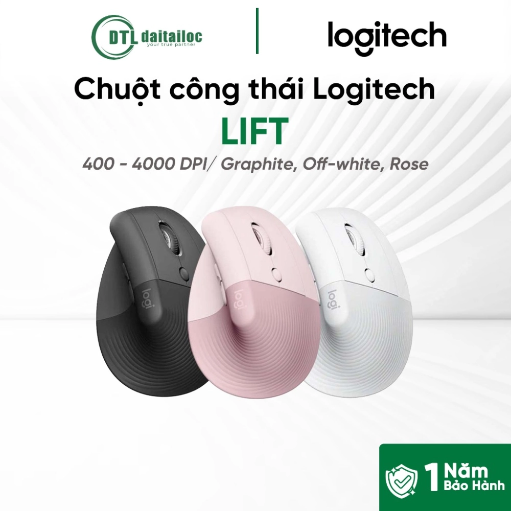 Chuột không dây công thái học Logitech Lift