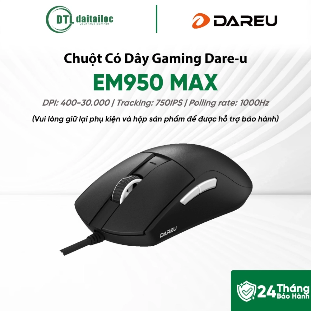 Chuột Có Dây Gaming Dare-u EM950 Max Black 