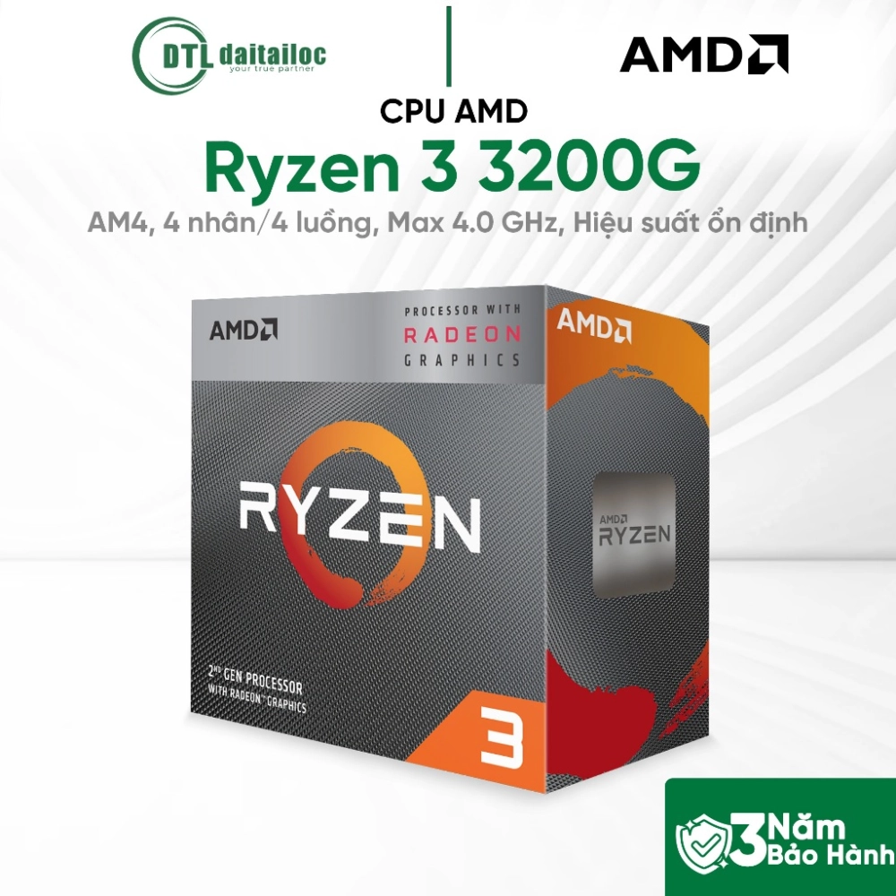 CPU AMD RYZEN 3 3200G | 3.6GHz Up to 4.0GHz, AM4, 4 Cores 4 Threads
