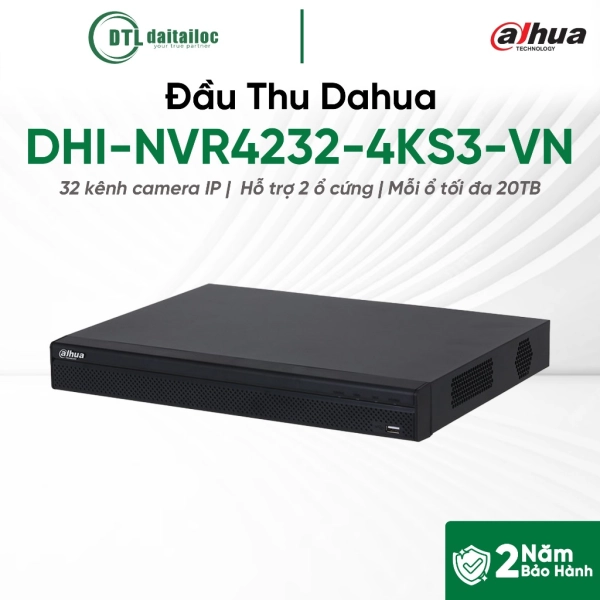 Đầu thu IP 32 kênh DAHUA DHI-NVR4232-4KS3