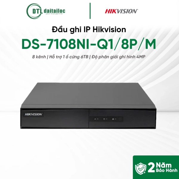 Đầu Thu IP 8 kênh Hikvision DS-7108NI-Q1/8P/M