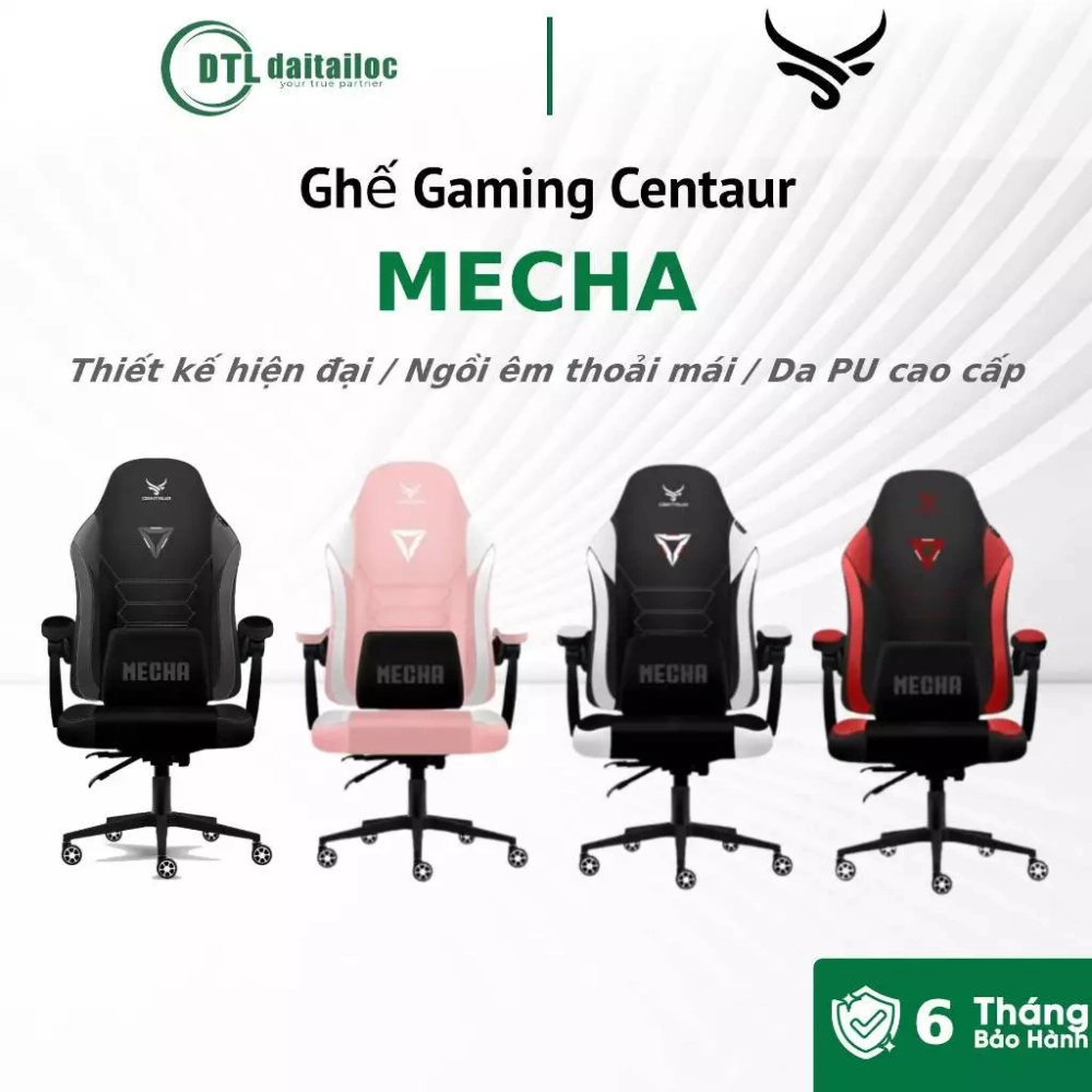 Ghế Gaming Centaur MECHA Ngả 135° Đệm Latex Da PU Chống Bong Tróc