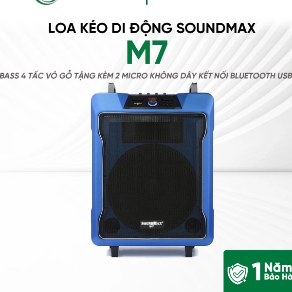 LOA KÉO DI ĐỘNG SOUNDMAX M7 TẶNG KÈM 2 MICRO