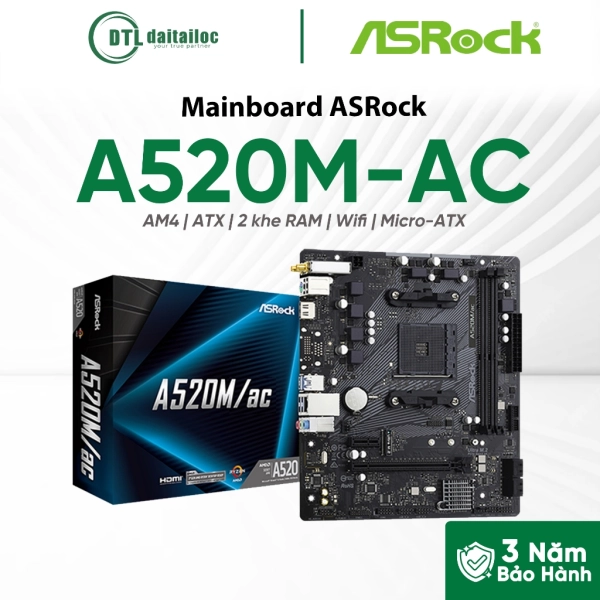 MAINBOARD ASROCK A520M/AC Wifi AM4