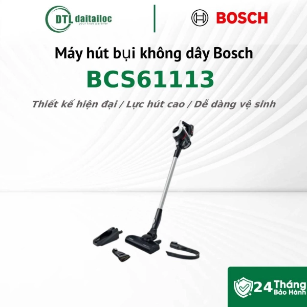 Máy hút bụi không dây Bosch BCS61113 Động cơ TurboSpin Lực hút trên 10000Pa