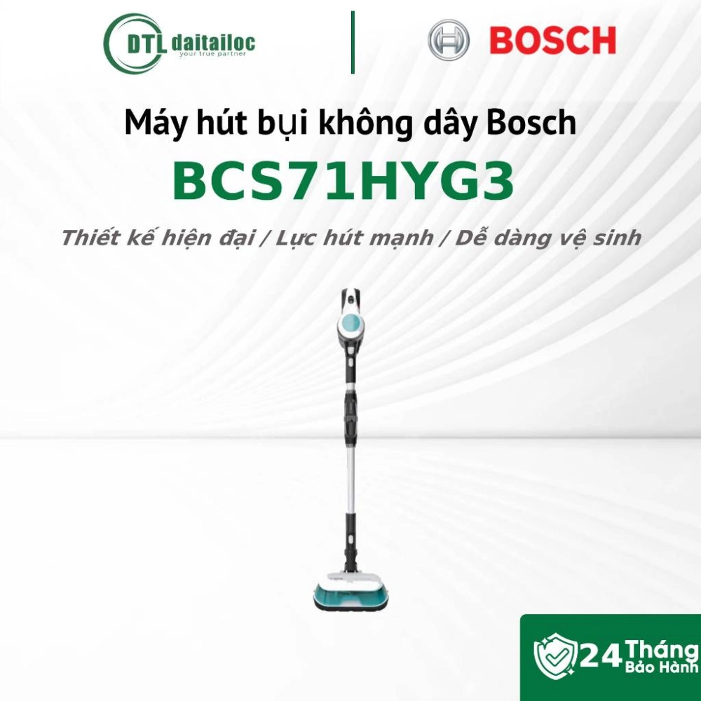 Máy hút bụi lau nhà Bosch BCS71HYG3 350W Hút & lau 2 trong 1 Lực hút trên 10000Pa