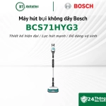 Máy hút bụi lau nhà Bosch BCS71HYG3 350W Hút & lau 2 trong 1 Lực hút trên 10000Pa