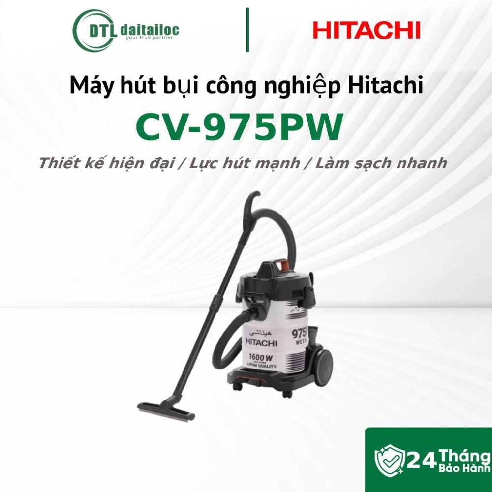 Máy hút bụi công nghiệp Hitachi CV-975PW 1600W Hộp chứa bụi 25L 4 đầu hút đa năng