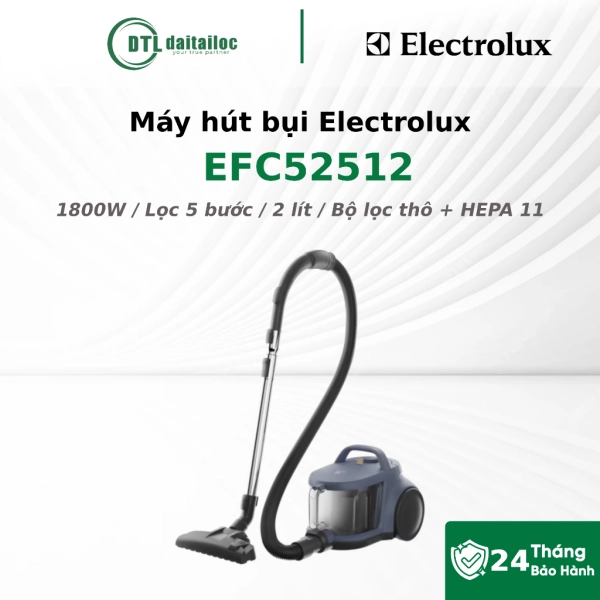 Máy Hút Bụi Electrolux EFC52512 1800W Lọc 5 bước 2 lít
