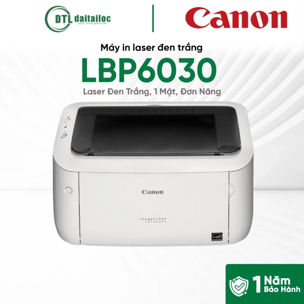 Máy In Chính Hãng Canon LBP6030 (Laser Đen Trắng, 1 Mặt, Đơn Năng)
