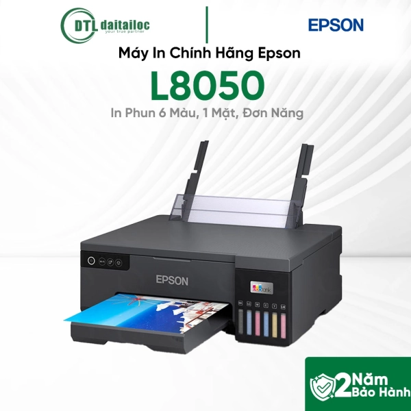 Máy In Chính Hãng Epson L8050 (In Phun 6 Màu, 1 Mặt, Đơn Năng)