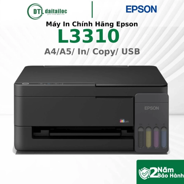 Máy In Chính Hãng Epson L3310 (In Phun 4 Màu, 1 Mặt, Đa Năng)