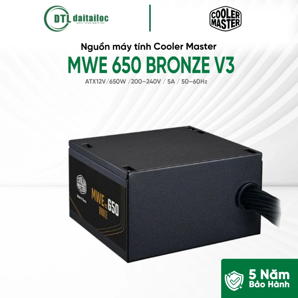 Nguồn CoolerMaster MWE 650W Bronze V3 230V 80 Plus