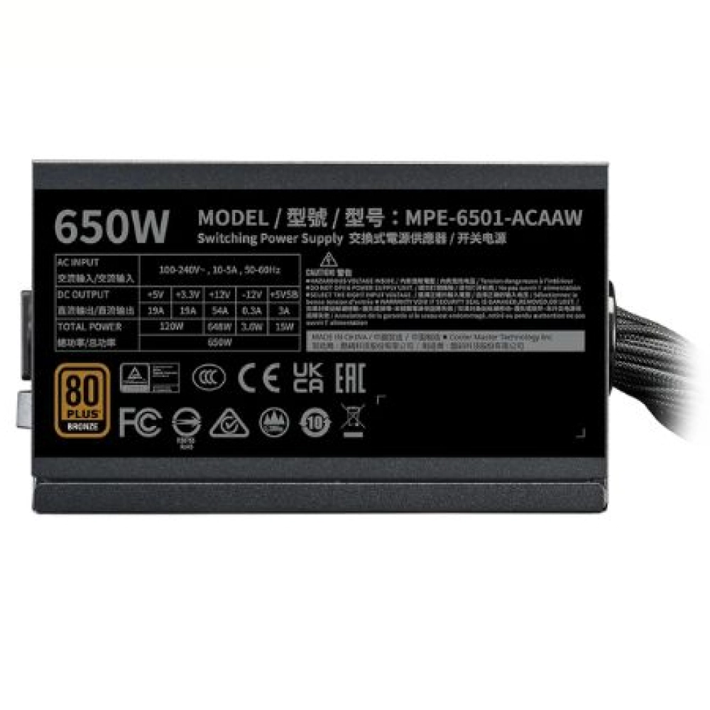 Nguồn CoolerMaster MWE 650W Bronze V3 230V 80 Plus