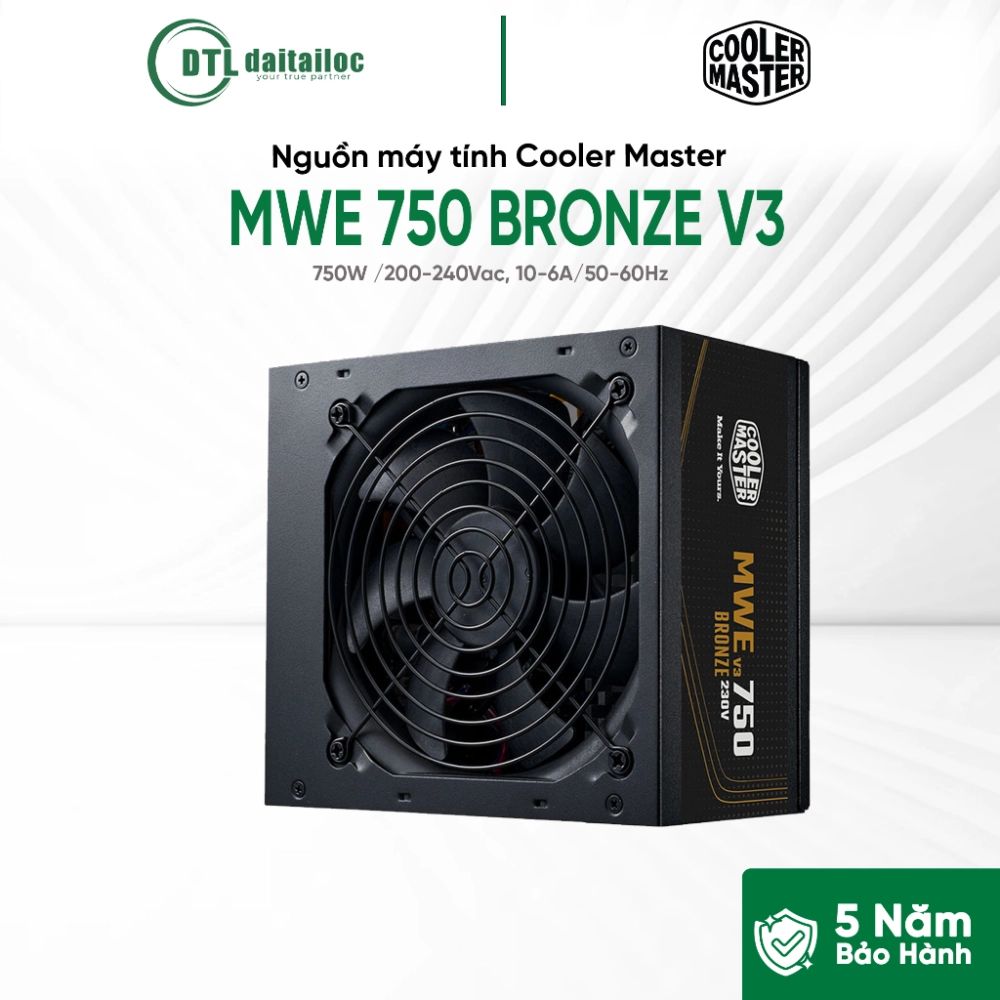Nguồn Cooler Master MWE 750W V3 230V 80 Plus Bronze