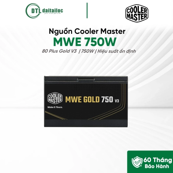 Nguồn Cooler Master MWE 750W 80 Plus Gold V3 (Non-Modular)