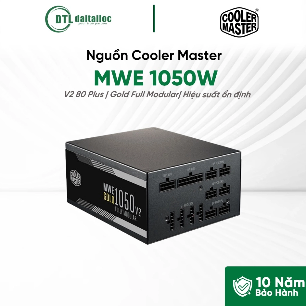 Nguồn Cooler Master MWE 1050W V2 80 Plus Gold (Full Modular)