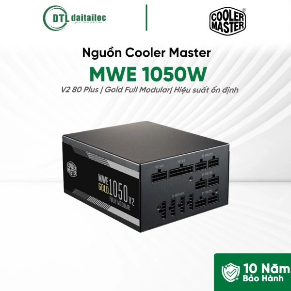 Nguồn Cooler Master MWE 1050W V2 80 Plus Gold (Full Modular)