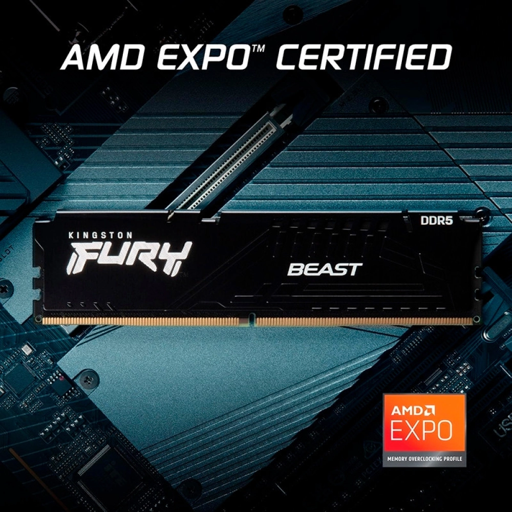 Ram Kingston 16GB BUS 6000 Fury Beast (KF560C36BBE2-16WP)