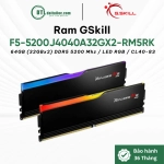 Ram PC G.Skill Ripjaws M5 RGB Black 64GB (32GBx2) DDR5 5200Mhz (F5-5200J4040A32GX2-RM5RK)