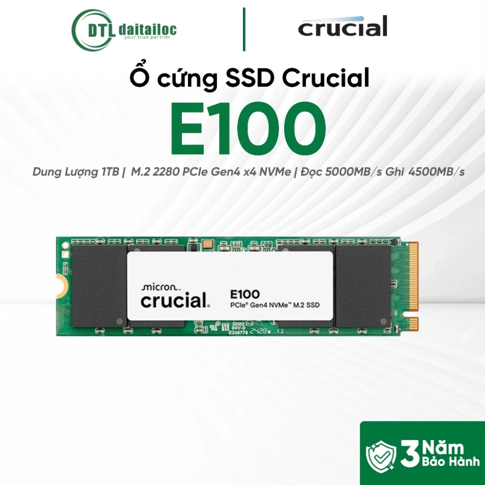 Ổ cứng SSD Crucial E100 1TB M.2 2280 PCIe Gen4 x4 NVMe 