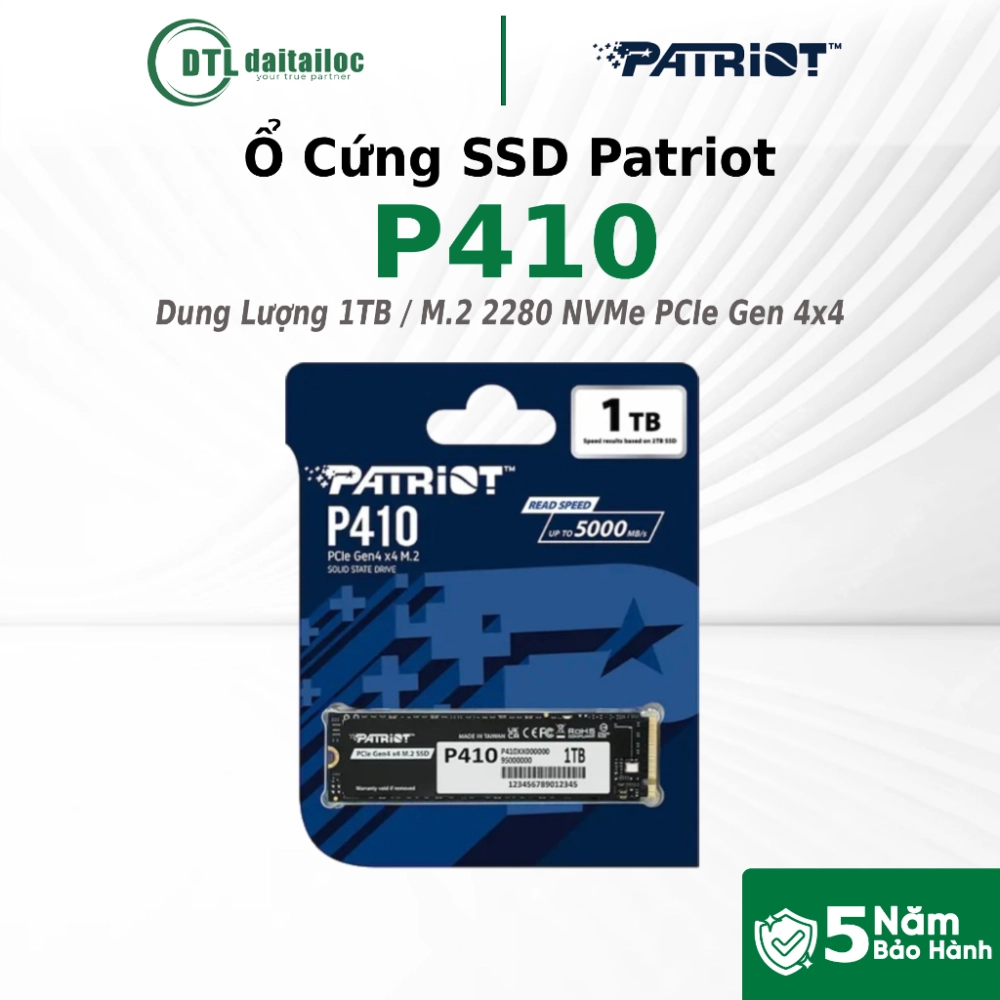 Ổ cứng SSD Patriot P410 1TB M.2 2280 NVMe PCIe Gen 4x4