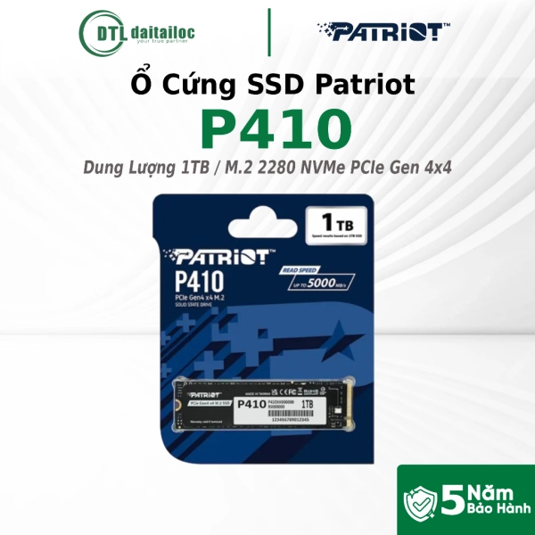 Ổ cứng SSD Patriot P410 1TB M.2 2280 NVMe PCIe Gen 4x4