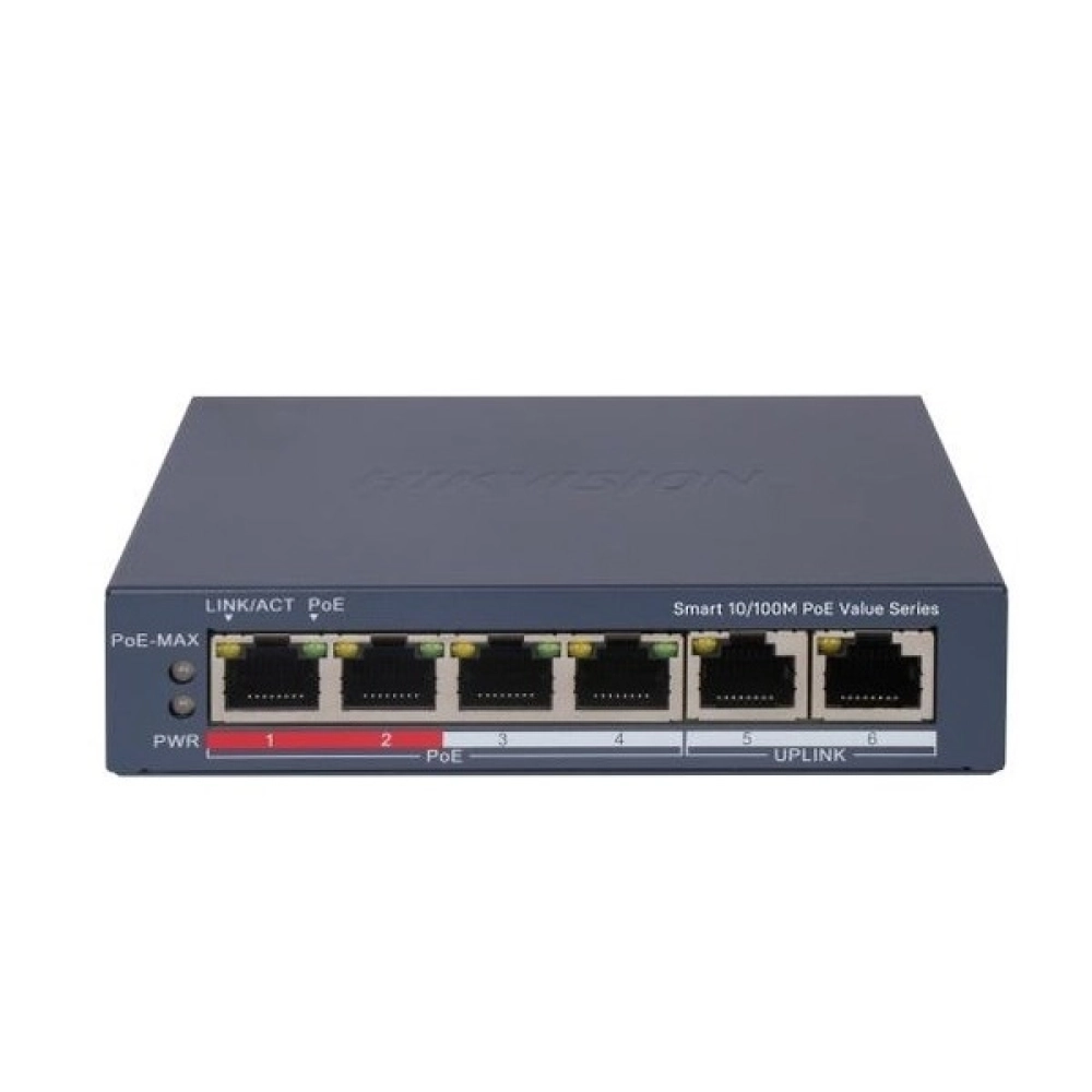 	Switch Poe Hikvision DS-3E1106P-EI/M (4p, 100mp)