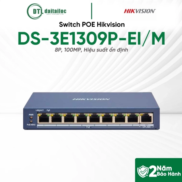 	Switch Poe Hikvision DS-3E1309P-EI/M (8p, 100mp)