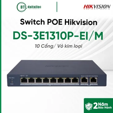 Switch POE Hikvision DS-3E1310P-EI/M (8P, 100MP)