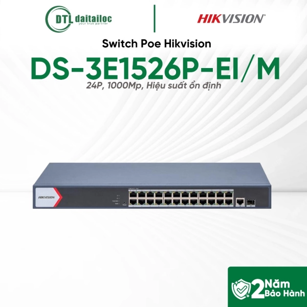 Switch Poe Hikvision DS-3E1526P-EI/M (24P, 1000Mp)