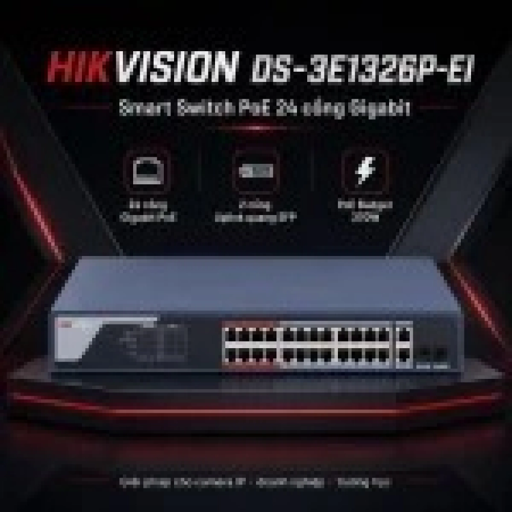 	Switch Poe Hikvision DS-3E1326P-EI/M (24P,100MP)