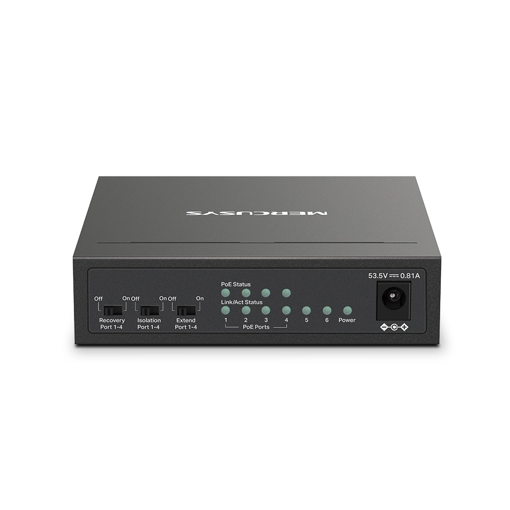 	Switch PoE Mercusys 6P MS106LP (4P+2P UPLINK) 100mb