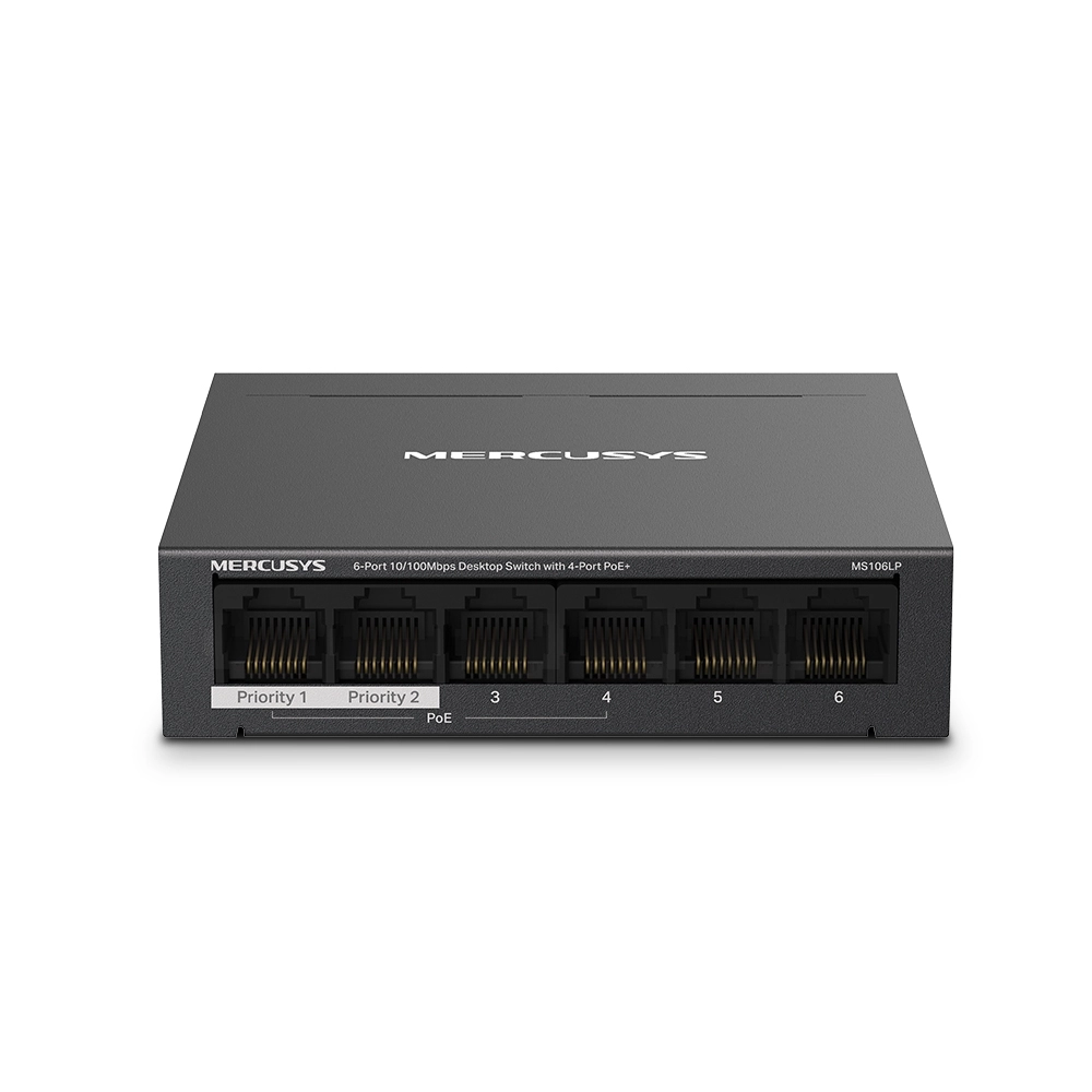 	Switch PoE Mercusys 6P MS106LP (4P+2P UPLINK) 100mb