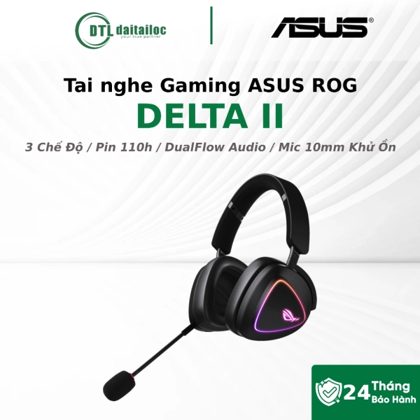 Tai Nghe Gaming Asus ROG Delta II White 3 Chế Độ