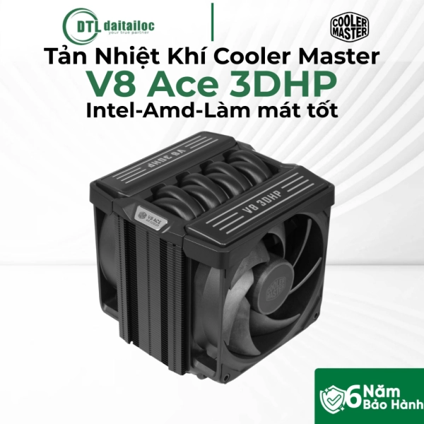 Tản Nhiệt Khí Cooler Master V8 Ace 3DHP Đen (AMD)