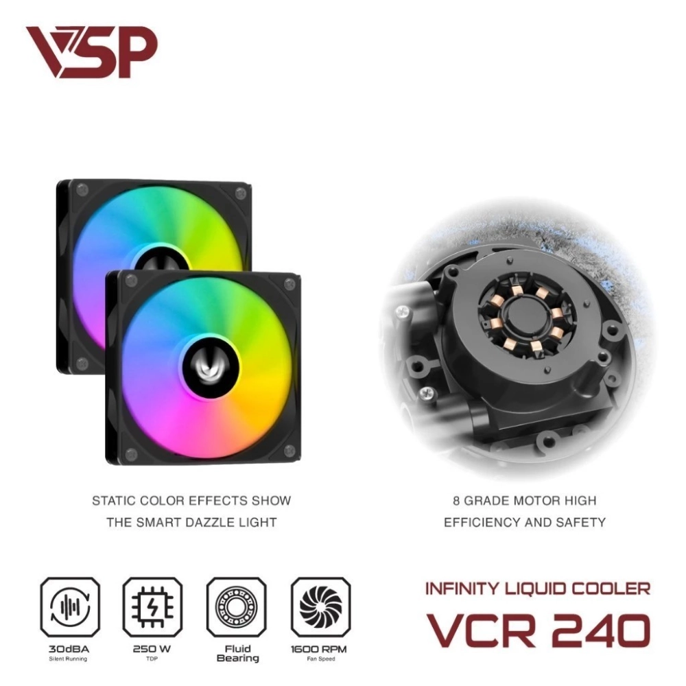 Tản Nhiệt Nước VSP VCA240 Đen